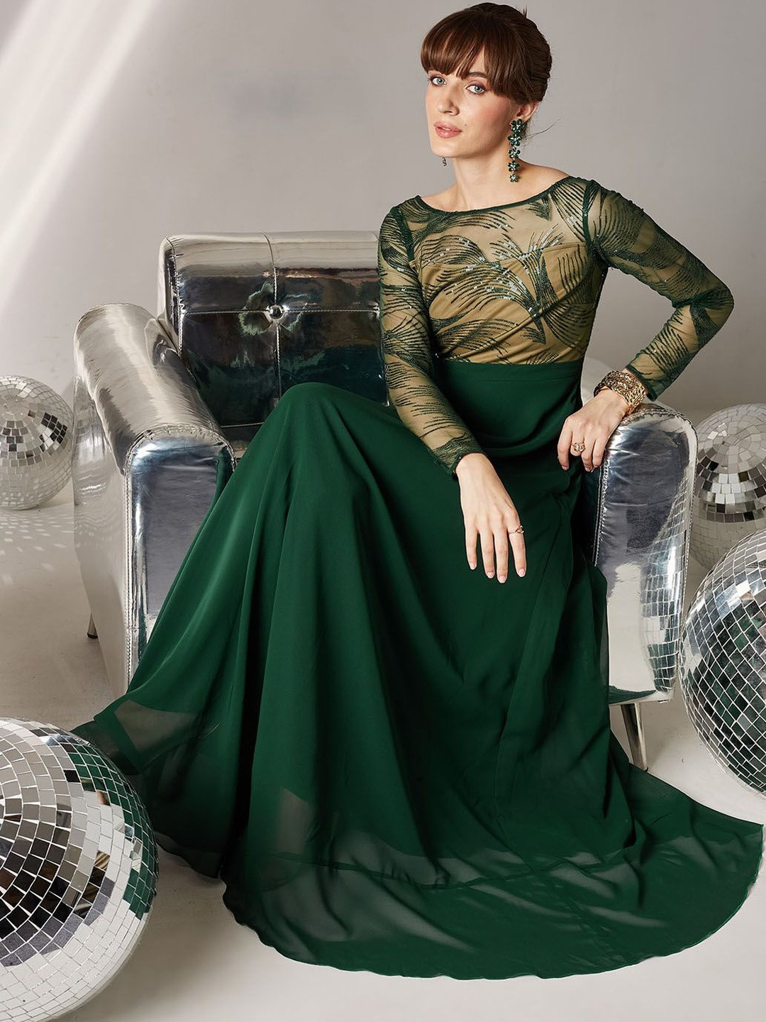 Miss Chase Women Embellished Maxi Dress