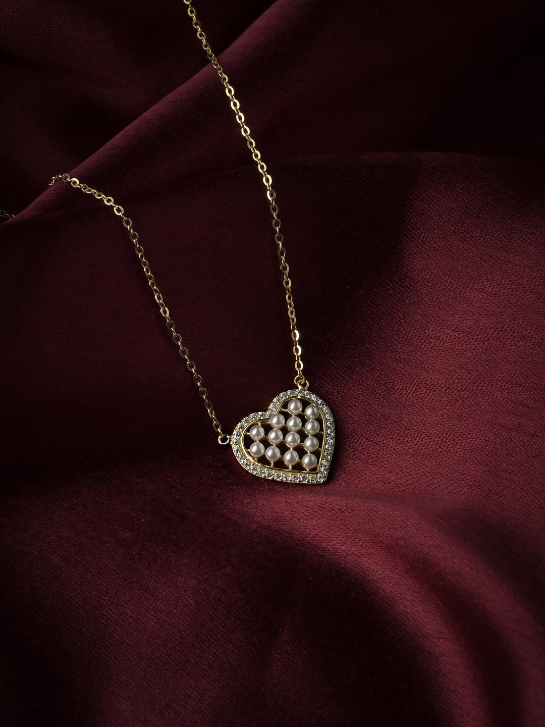 Impression jewellery Women 925 Sterling Silver Lattice Heart Pendant Necklace