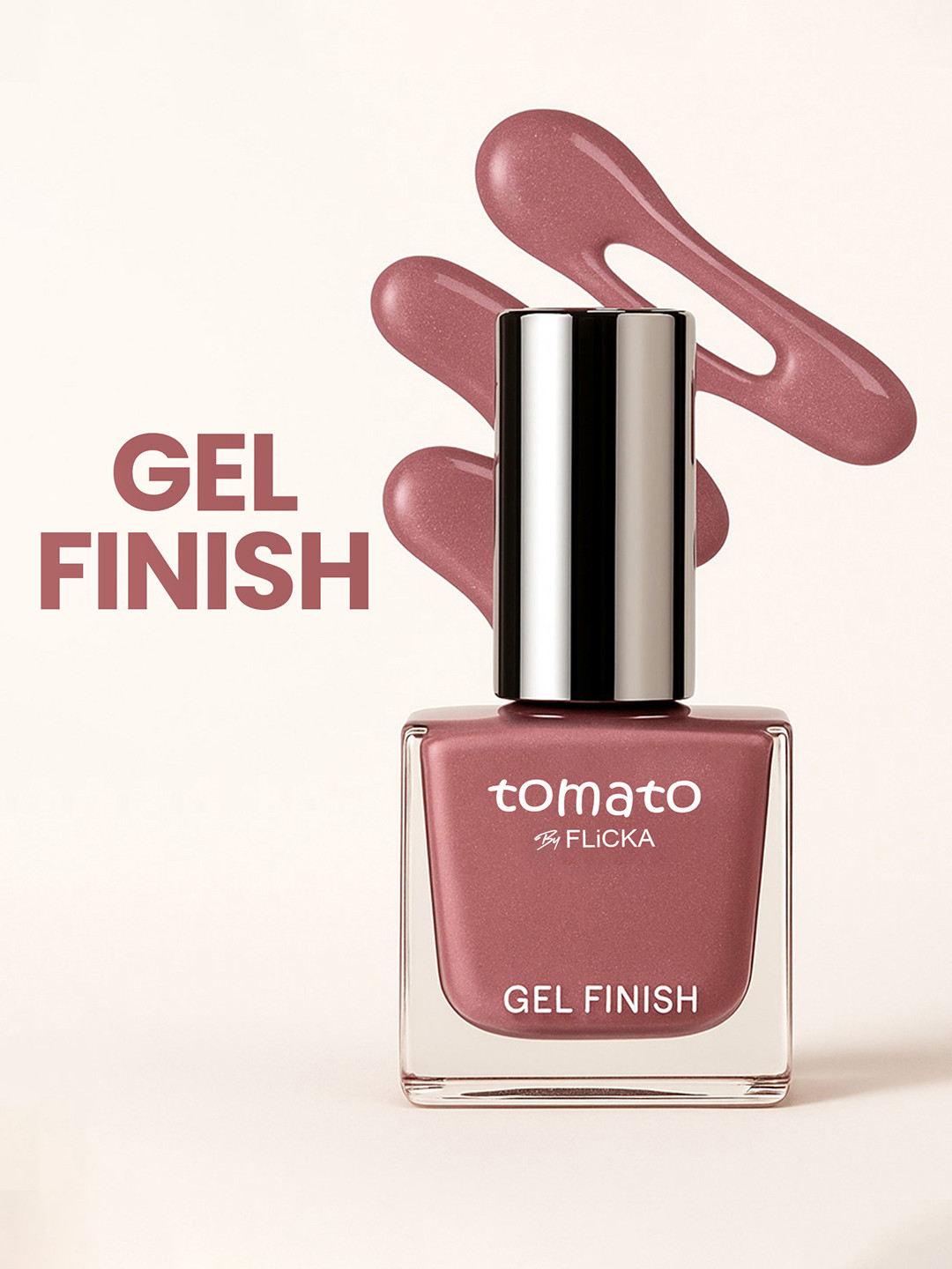 FLiCKA Tomato Nail Paint Gel Finish, High Shine & Luxurious Finish Shade No - 27