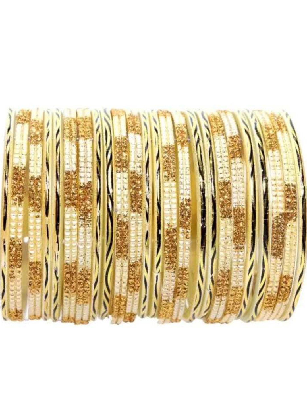 Instyle Forever Set Of 10 White Glass Bangles