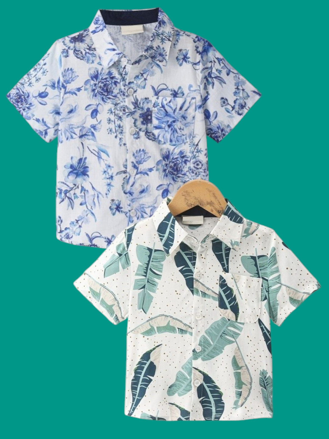 DUTT CREATION Boys Pack Of 2 Floral Printed Formal Shirts