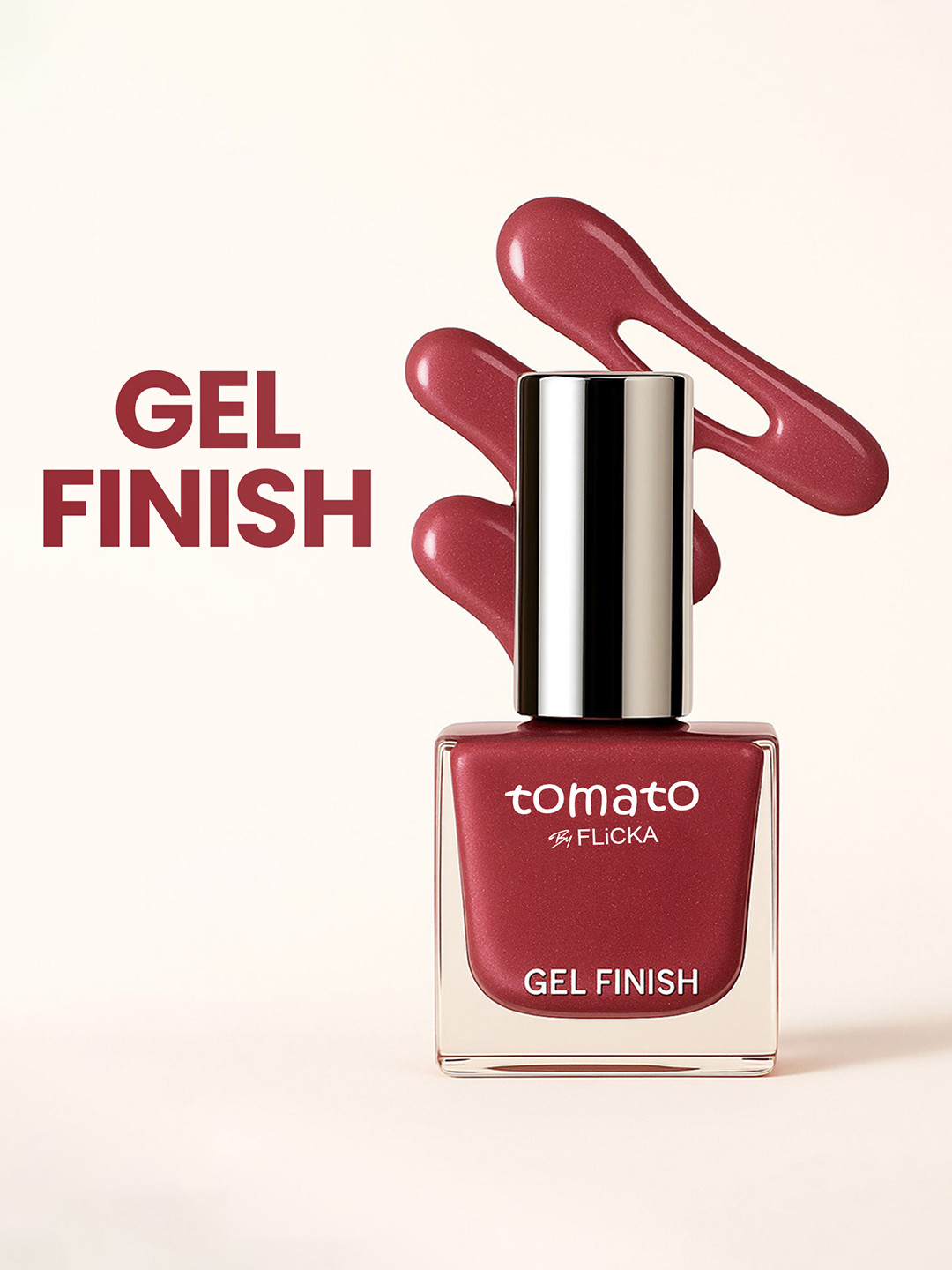 FLiCKA Tomato Nail Paint Gel Finish, High Shine & Luxurious Finish Shade No- 31
