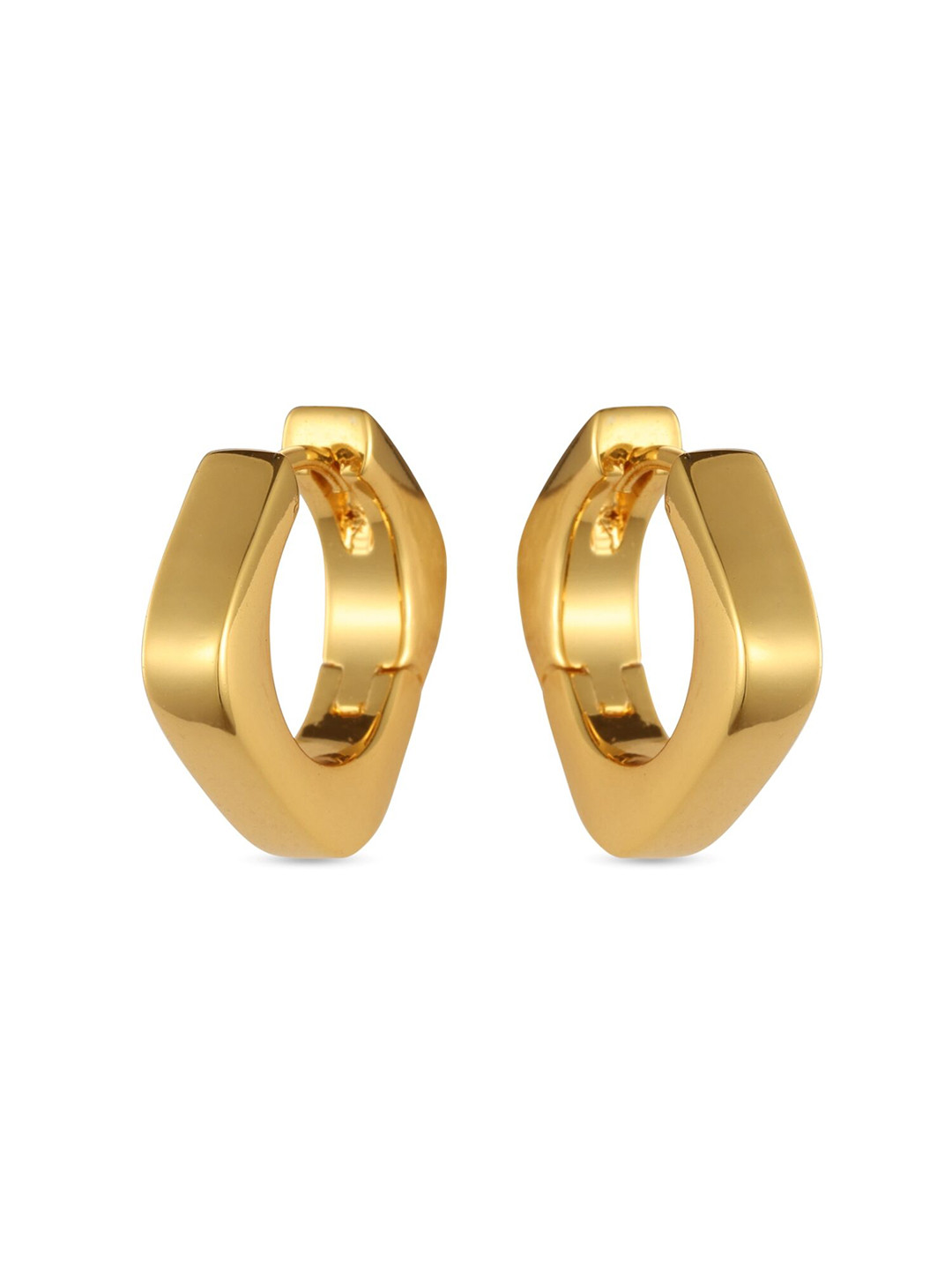 Sucra Women 14Kt Real Gold Plated Soft Twist Huggie Earrings
