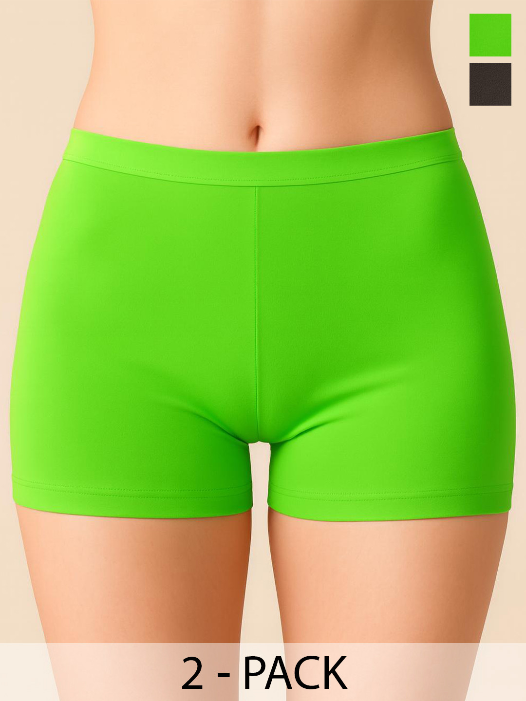 UllasPemium Women Pack Of 2 High Coverage Concealed Waistband Cotton Blend Boy Shorts