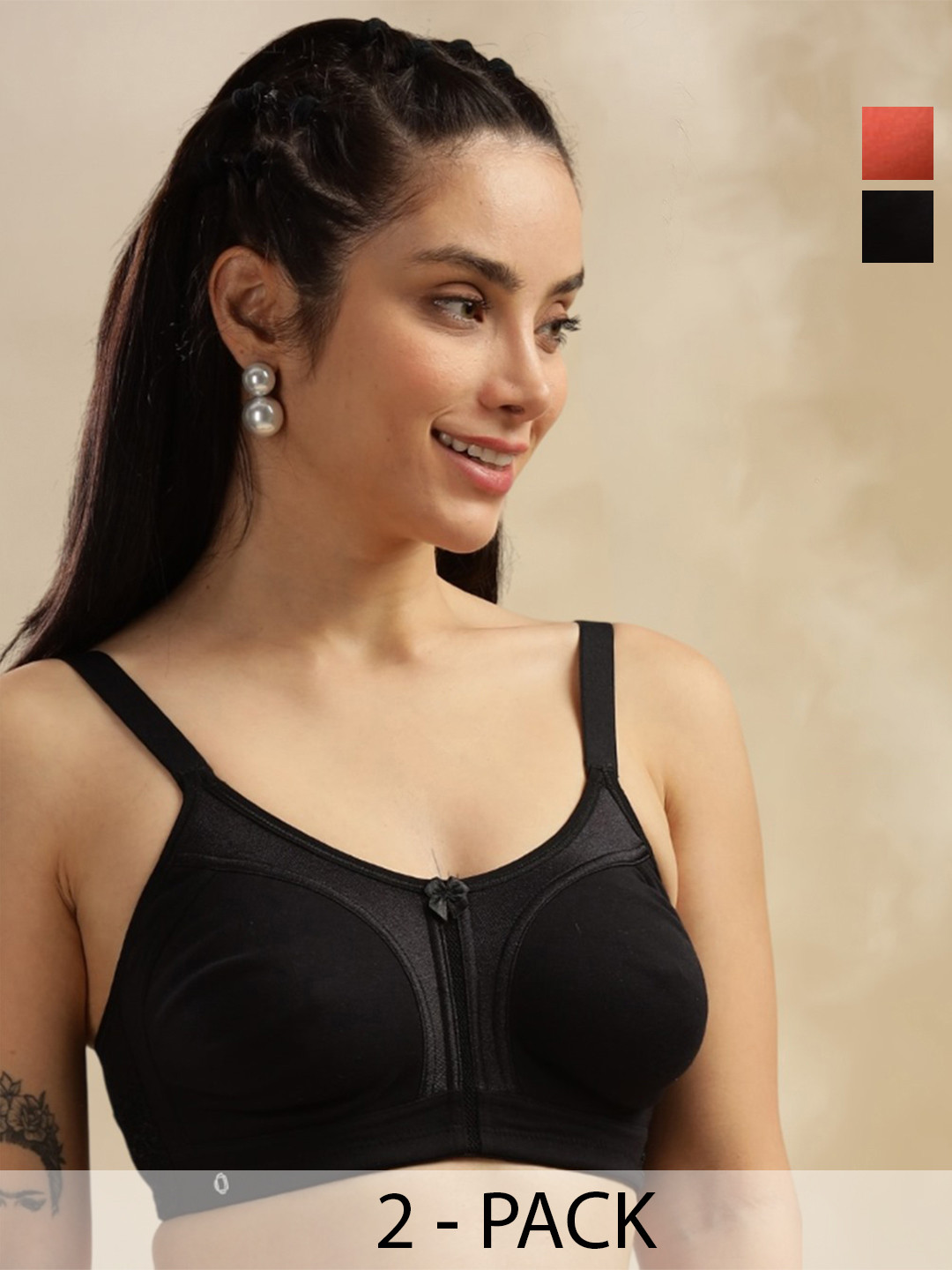 Dollar Missy Plus Size Wire-Free Firm Support Cotton Non Padded Everyday Bra