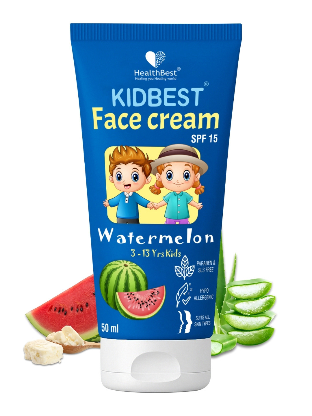 Healthbest Kids Face Cream SPF 15 For 3-13 Years All Skin Type Watermelon - 50ml