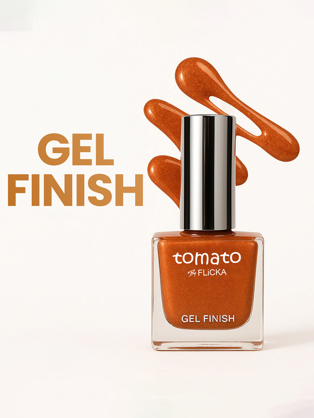 FLiCKA Tomato Nail Paint Gel Finish, High Shine & Luxurious Finish Shade No- 31- 03