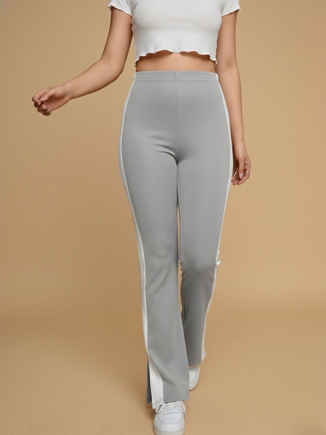 Moda Rapido Women Comfort Flared High-Rise Trousers