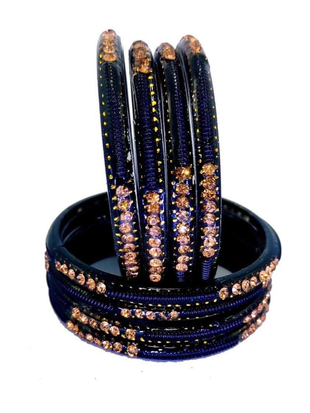 fasioncity Blue Glass Artificial Stones Bangle