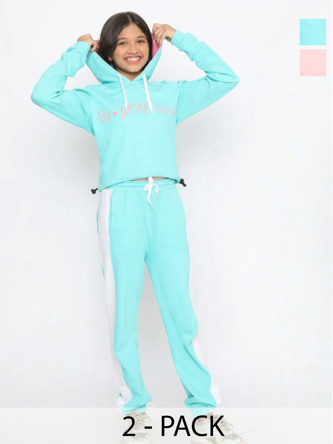 TotzTouch Girls Printed Hoodies Sweatshirt & Joggers