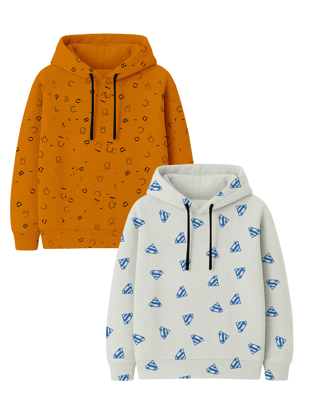 Fasha Unisex Kids Pack of 2 Printed Hooded Sweatshirts
