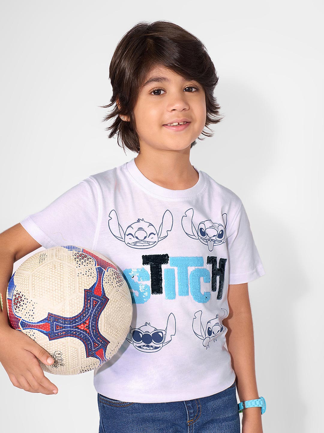 Pantaloons Junior Boys Disney Printed Short Sleeves Pure Cotton T-shirt