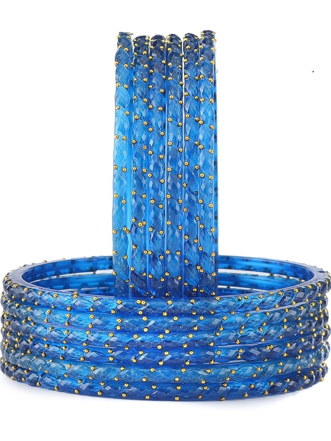 THE BLAZZE Blue Glass Artificial Stones Bangle