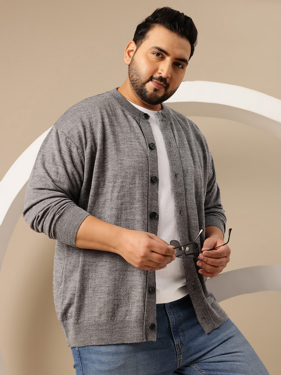 Sztori Plus Size Acrylic Cardigan