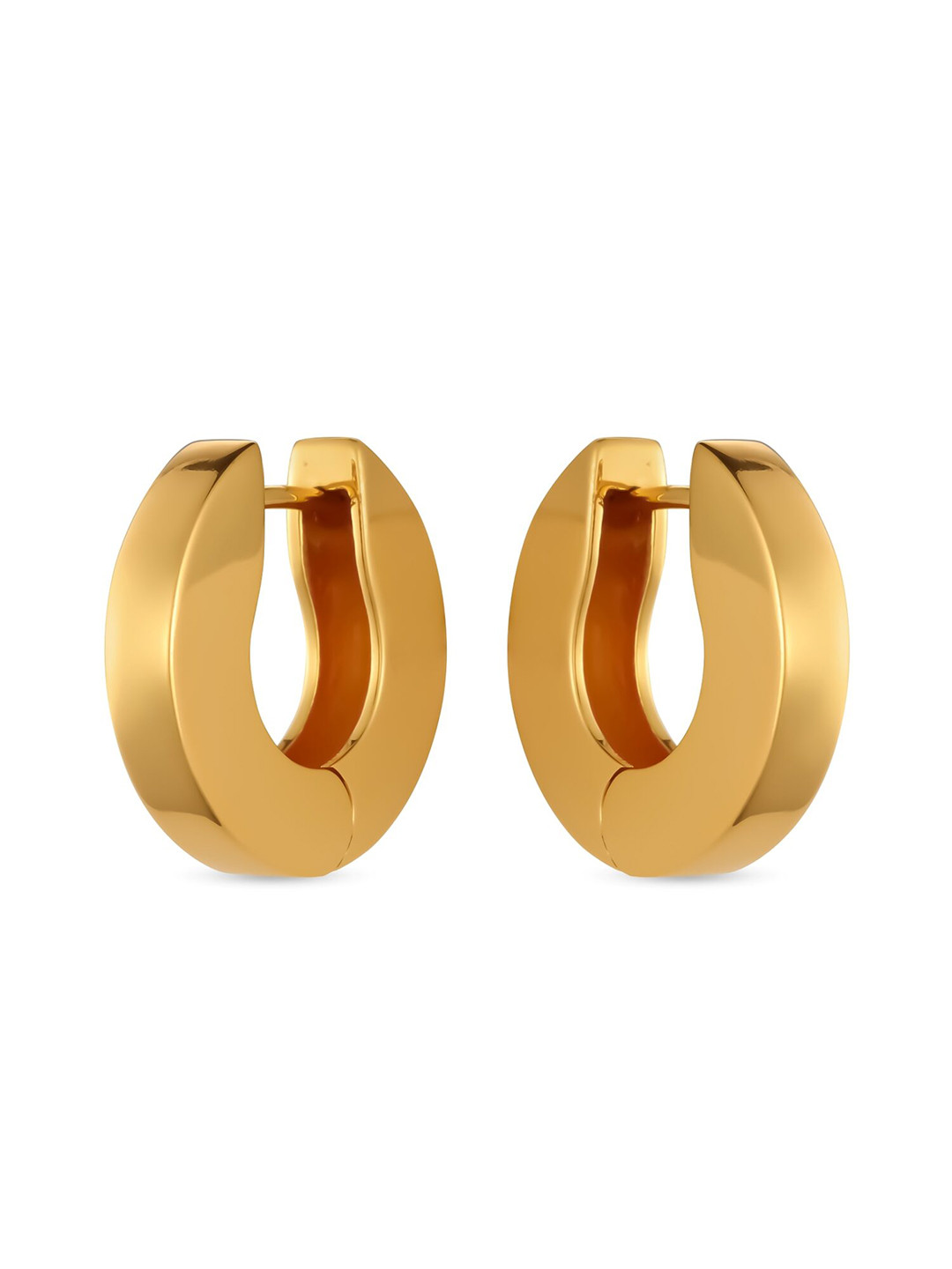 Sucra 14Kt Real Gold Plated Arc of Light Huggie Half Hoop Earrings