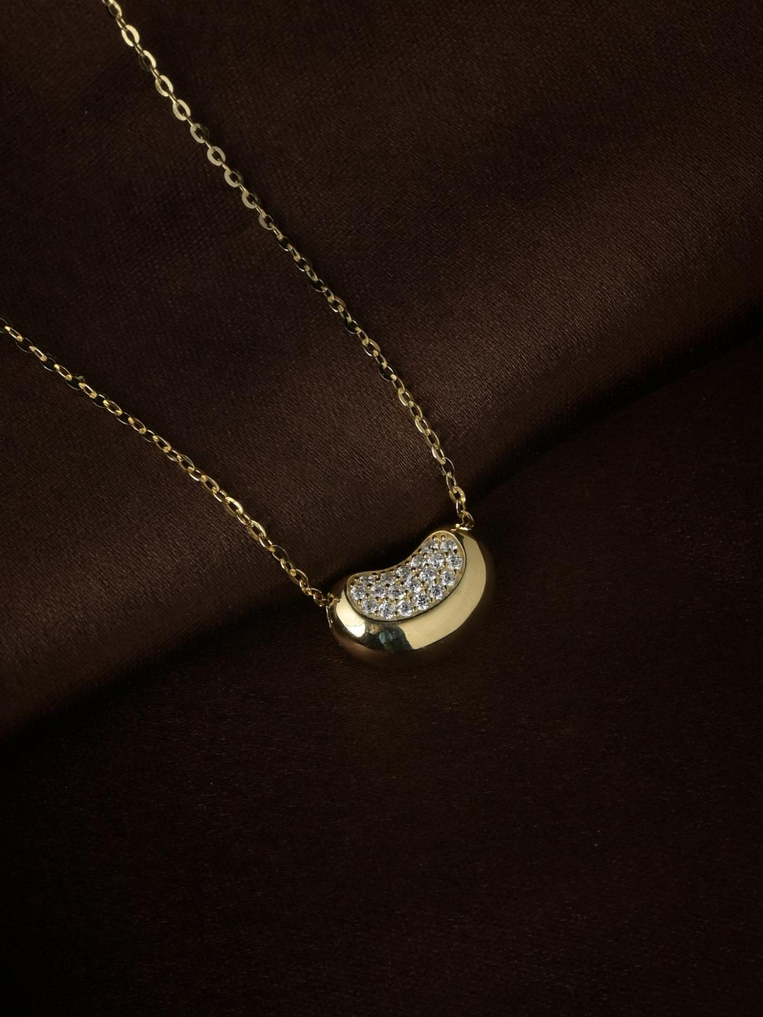 Impression jewellery 925 Sterling Silver Gold-Plated Cubic Zirconia Studded Necklace