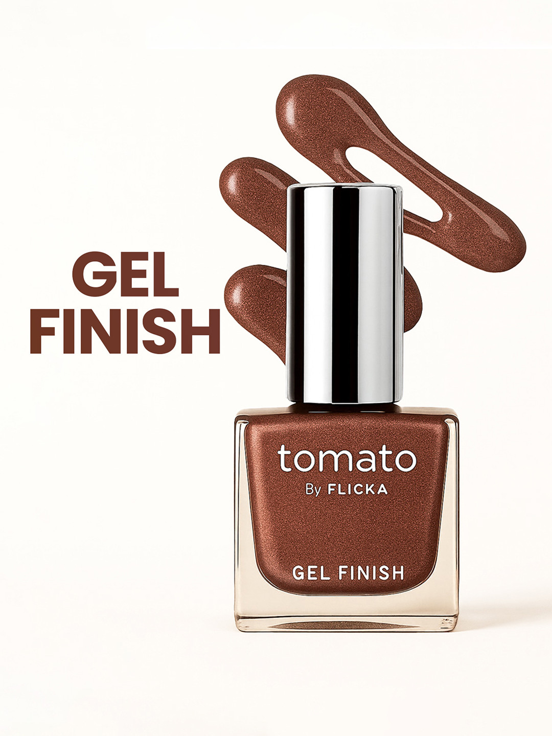 FLiCKA Tomato Nail Paint Gel Finish, High Shine & Luxurious Finish Shade No- 05