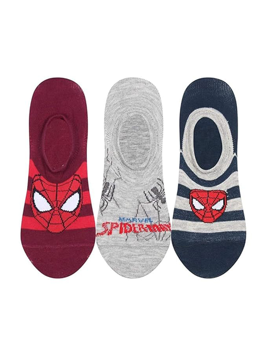 Supersox Boys Pack of 3 Assorted Spider Man Shoe Liners