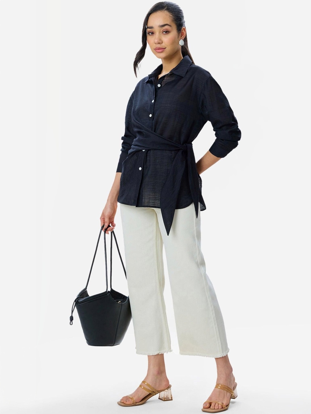 Virgio Viscose Side Tie-Up Shirt