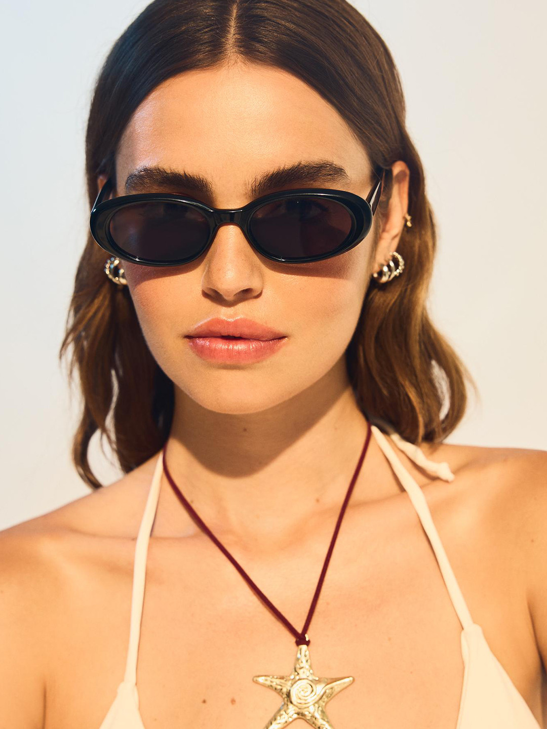 Bershka Oval resin sunglasses