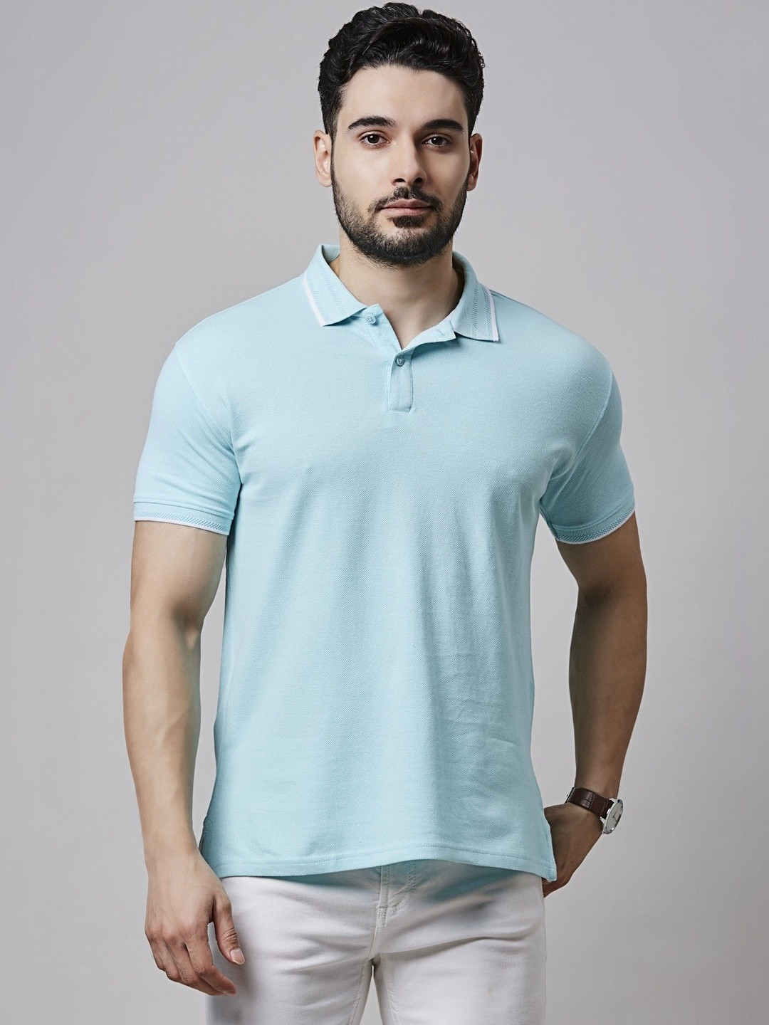 YOROKO Men Polo Collar T-shirt