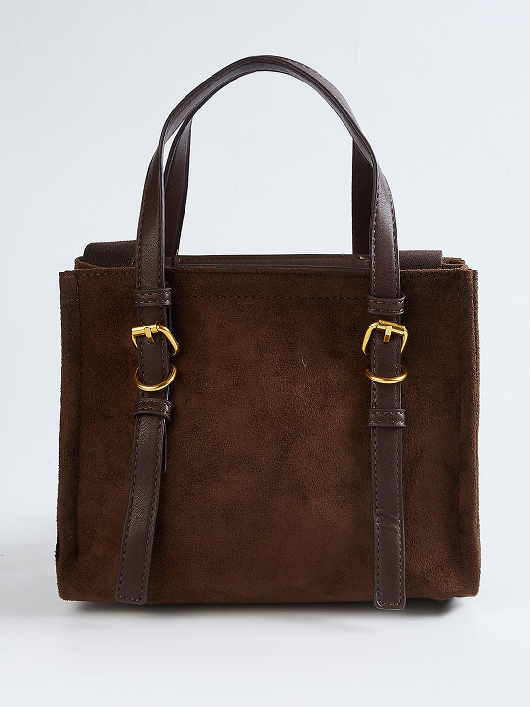 max Textured Buckle Detail Small Structured Handheld Bag