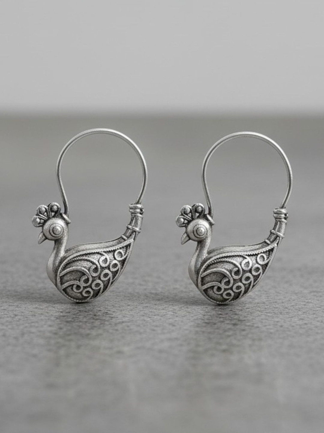 Dulcett Peacock Shaped Drop Earrings