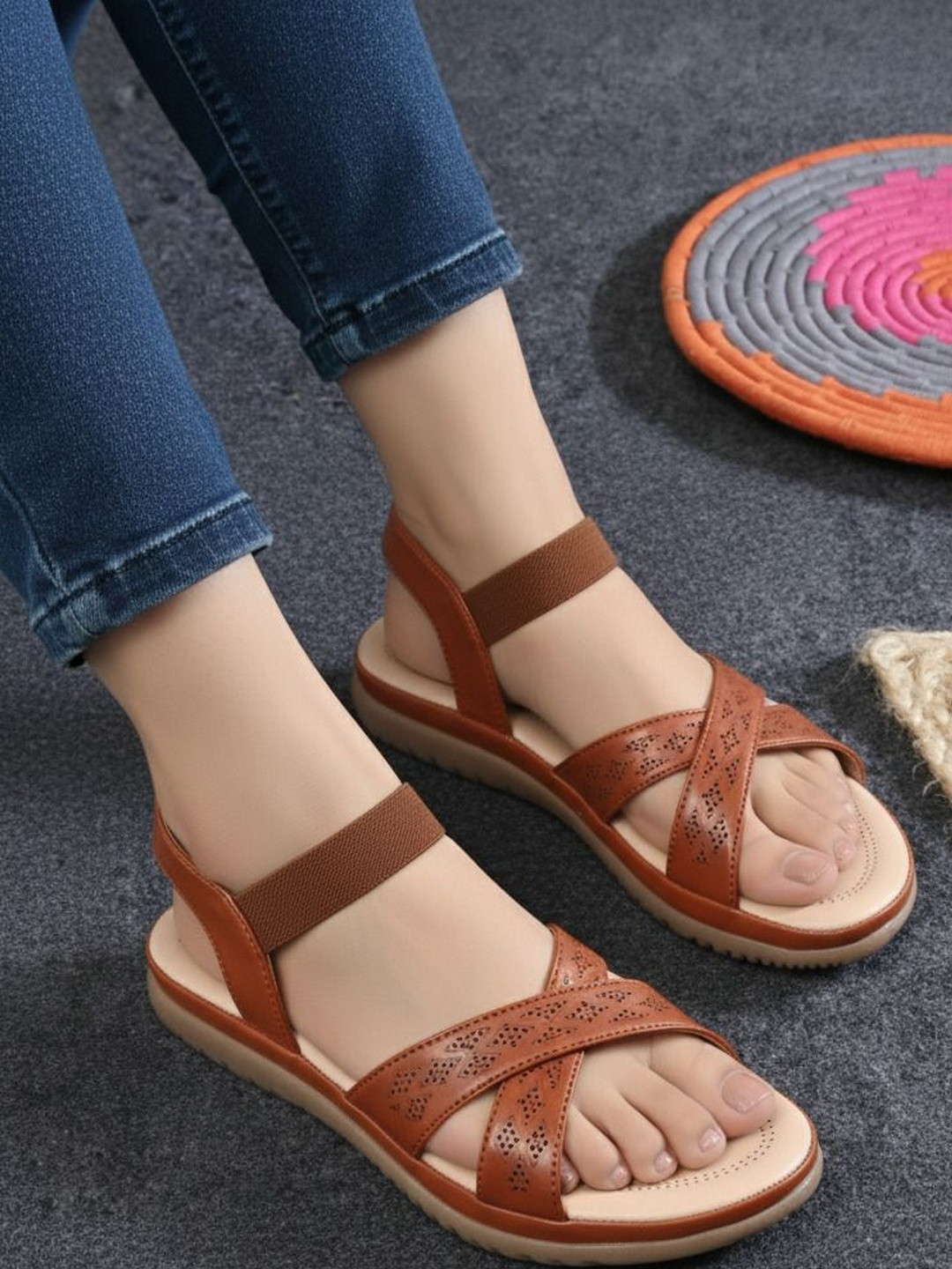 PICSON Women Open Toe Flats