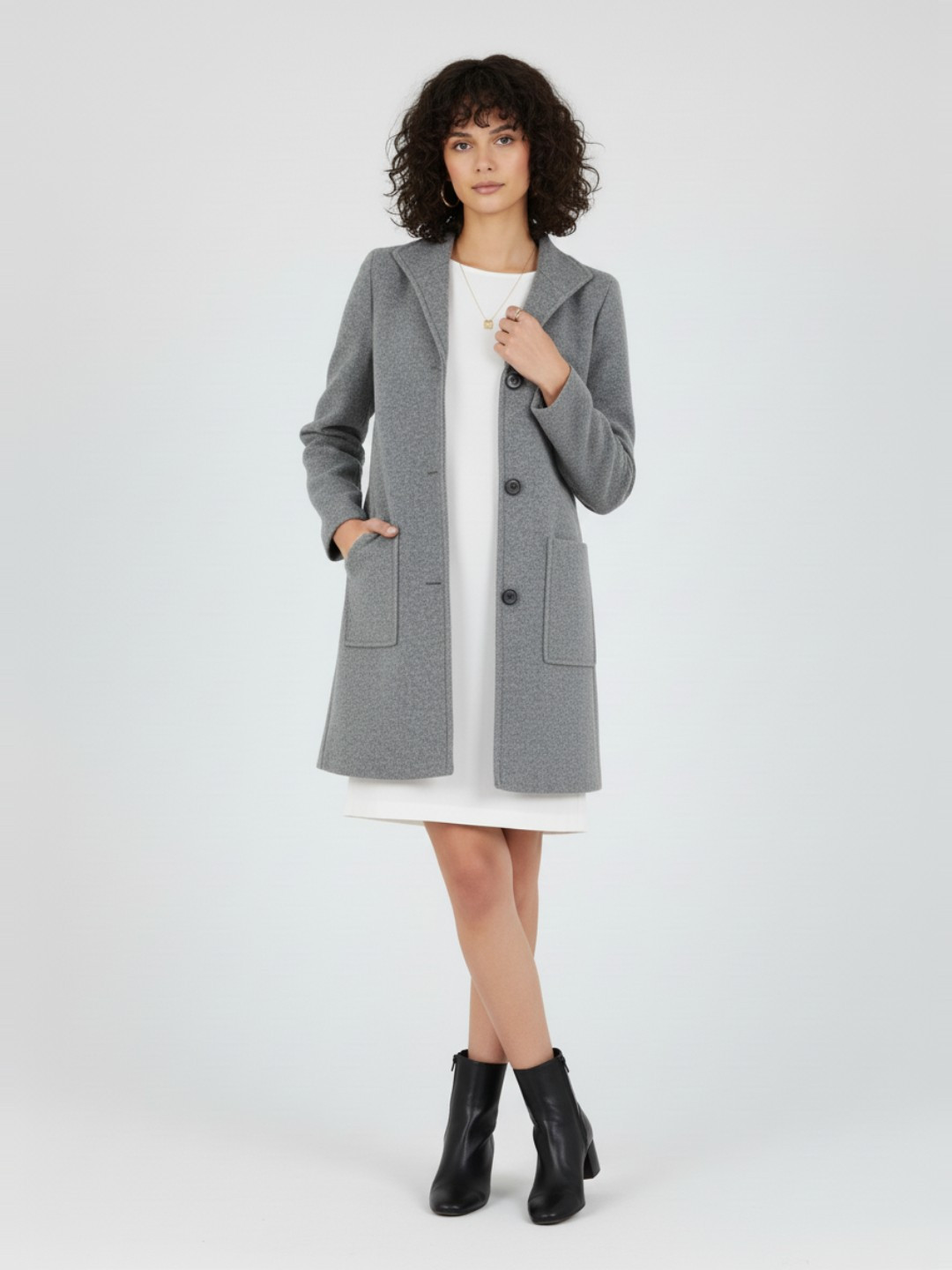 glitchez Relaxed Fit Tweed Overcoat