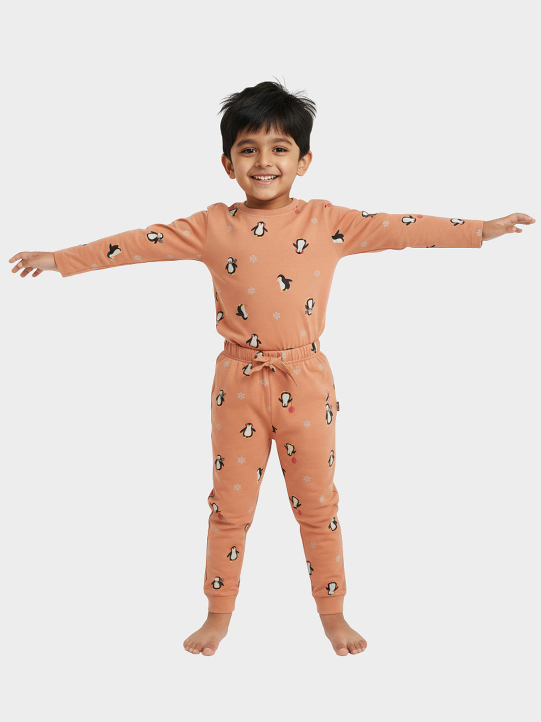 Orange Sugar Unisex Kids Animal Printed Comfort Full Sleeves Night Suits