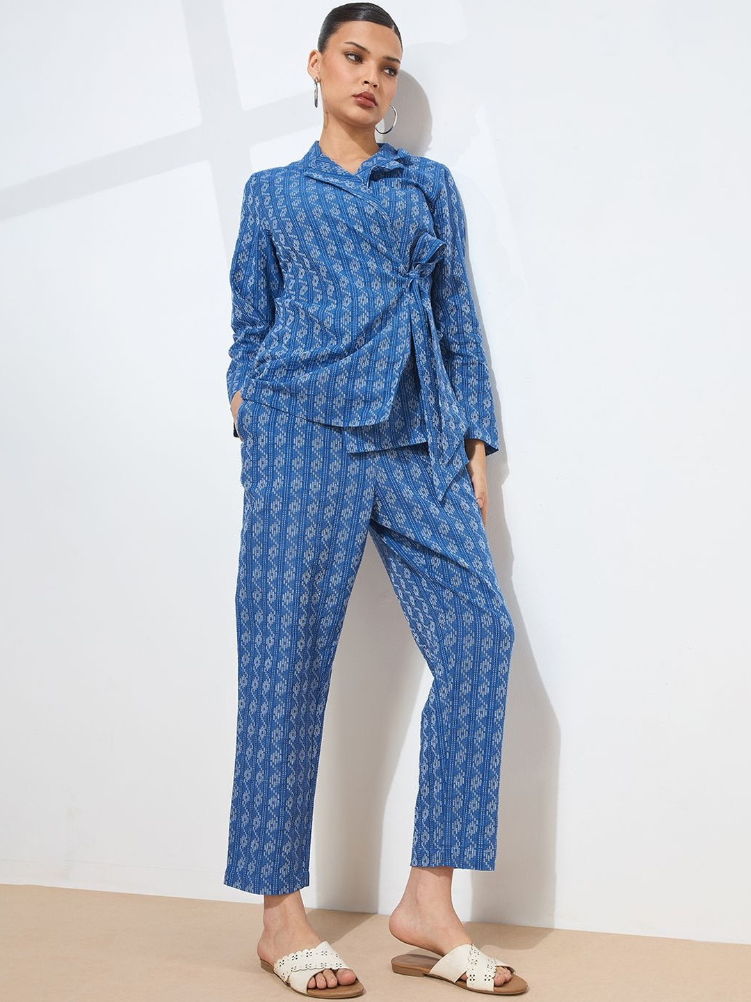 KAMLIE Embroidered V-Neck Blazer & Trousers Co-Ords