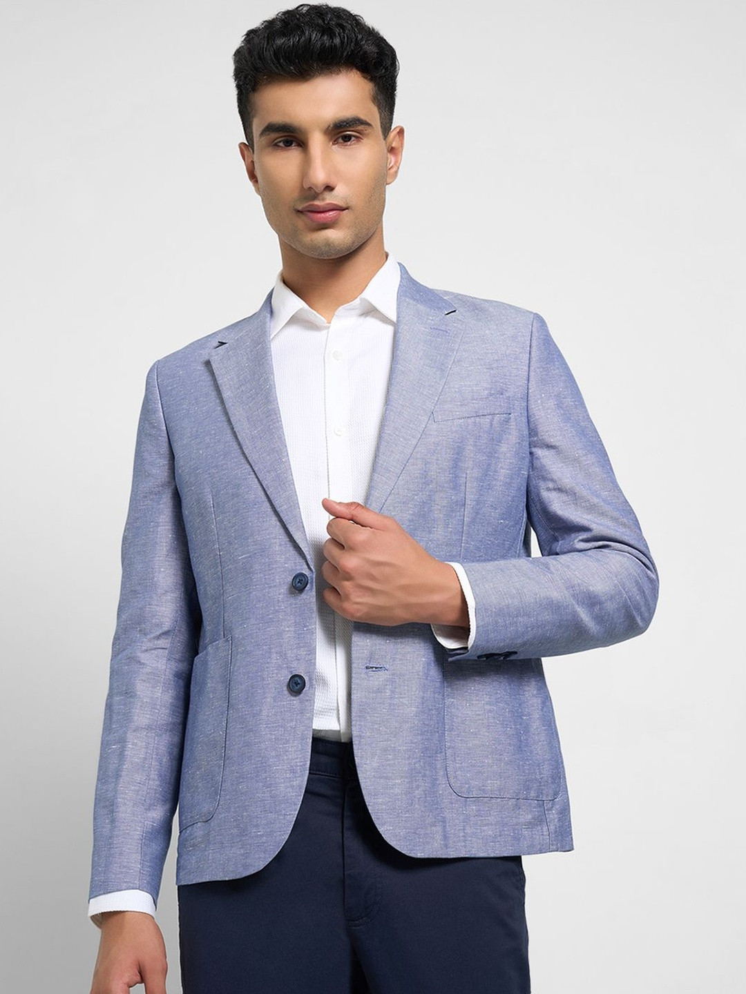 Peregrine by Pantaloons Men Notched Lapel Single-Breasted Slim Fit Casual Blazers