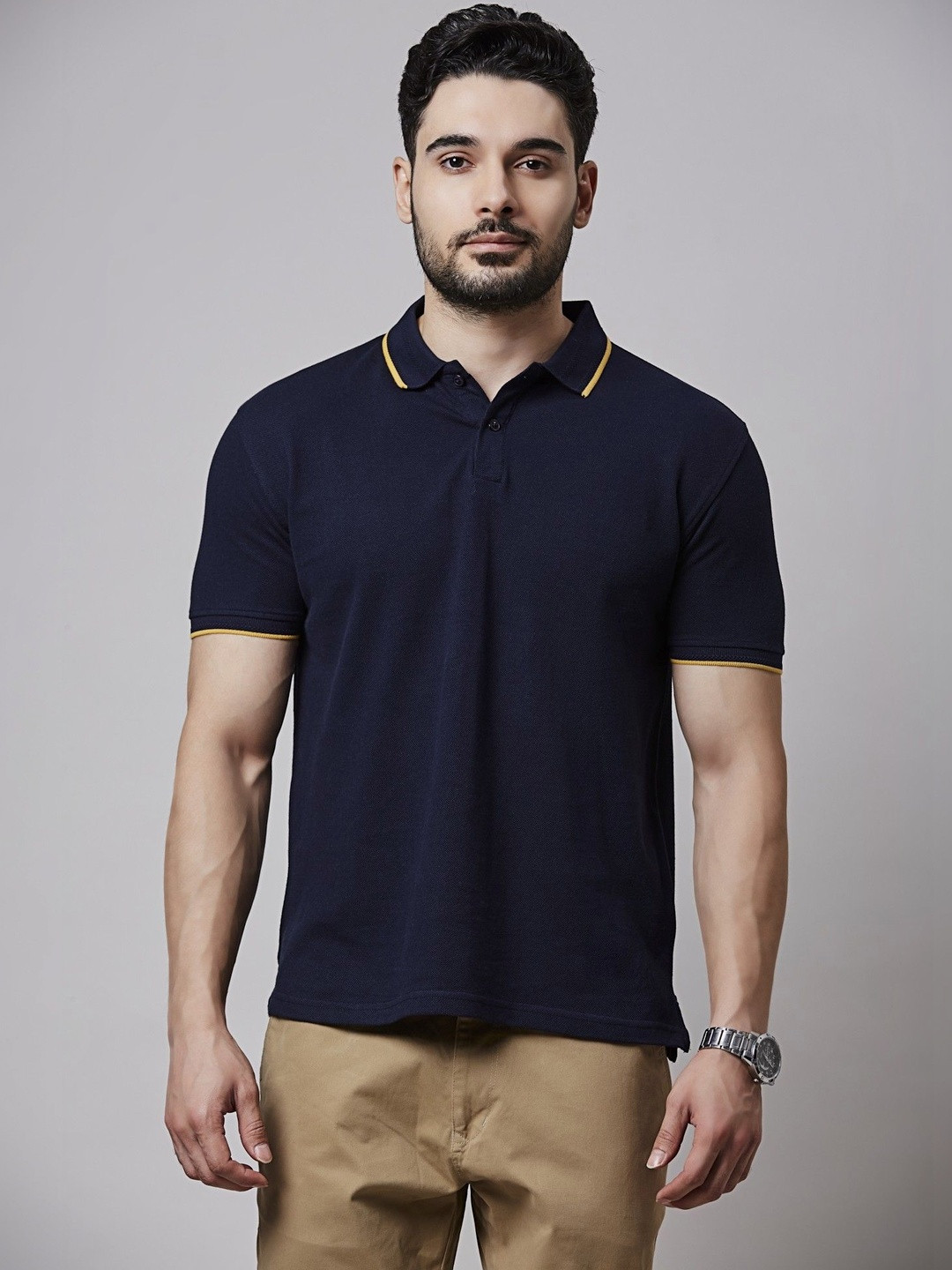 YOROKO Men Polo Collar T-shirt