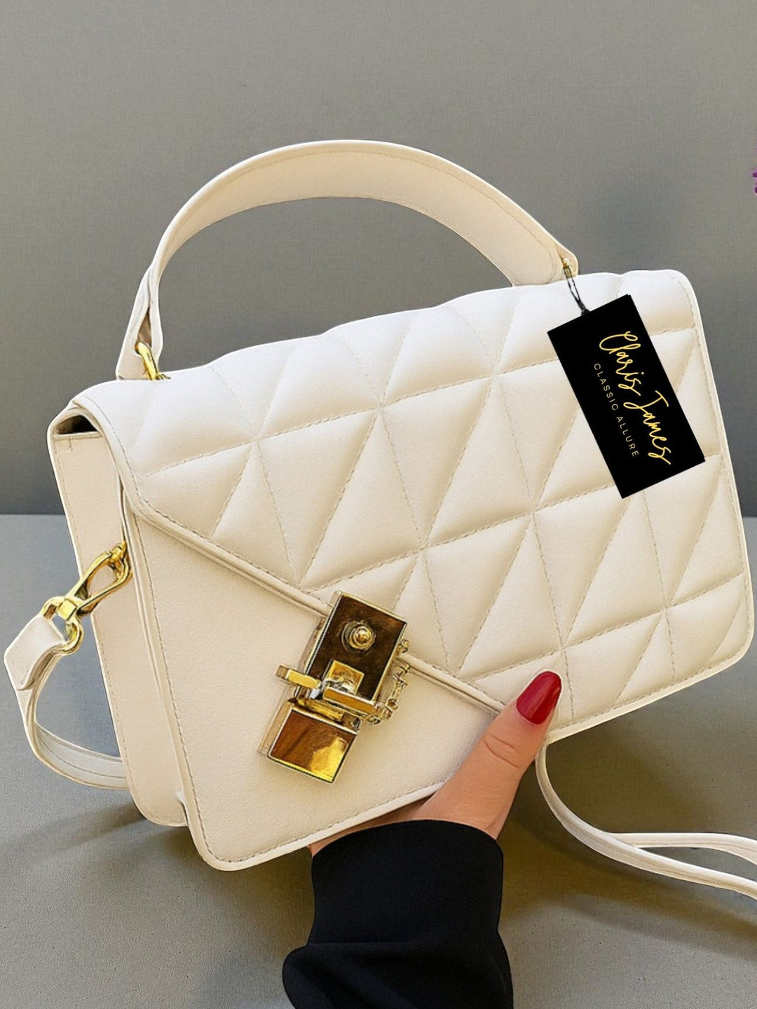 CLARIS JAMES Quilted Mini Structured Handheld Bag