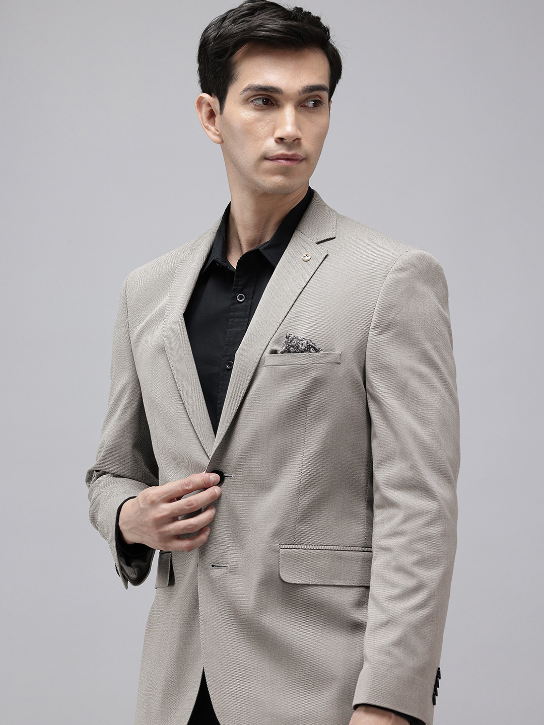 Theme Textured Slim Fit Single-Breasted Formal Blazer