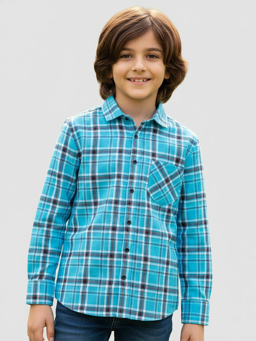 Hikuj Boys Classic Tartan Checks Long Sleeves Shirt