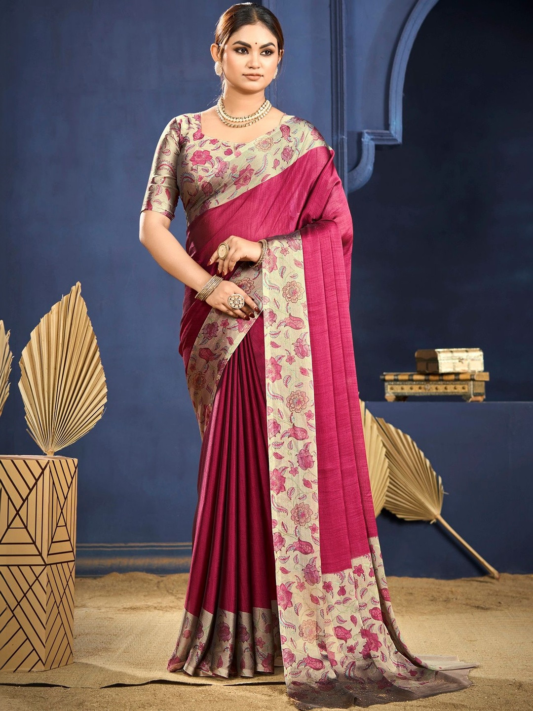 Vipul Floral Pure Chiffon Saree