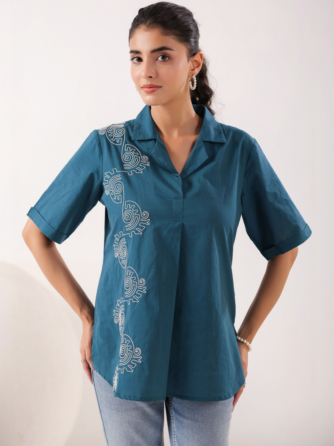 JISORA Floral Cotton Top