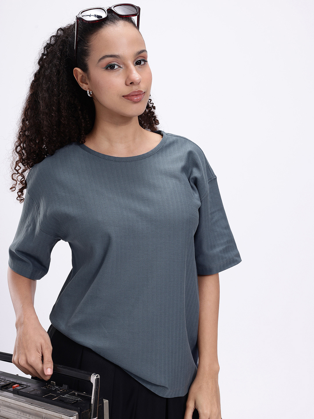 Kook N Keech Drop-Shoulder Sleeves Pure Cotton Oversized T-shirt