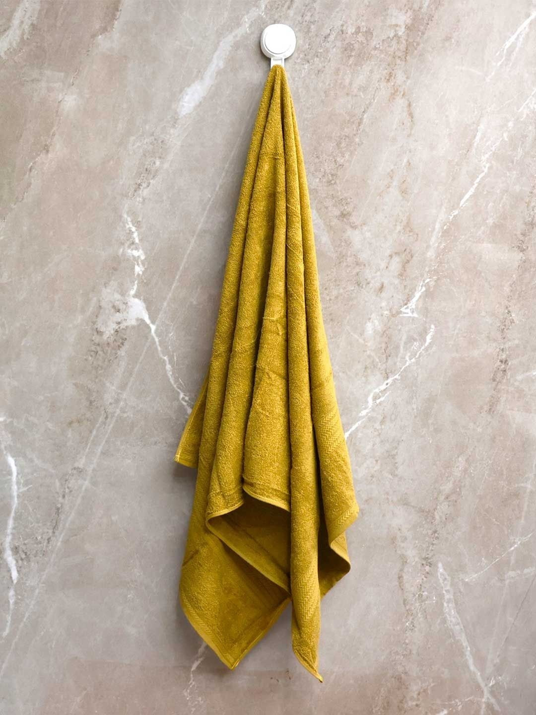 BOMBAY DYEING Mustard 1 Cotton 450 GSM Bath Towel