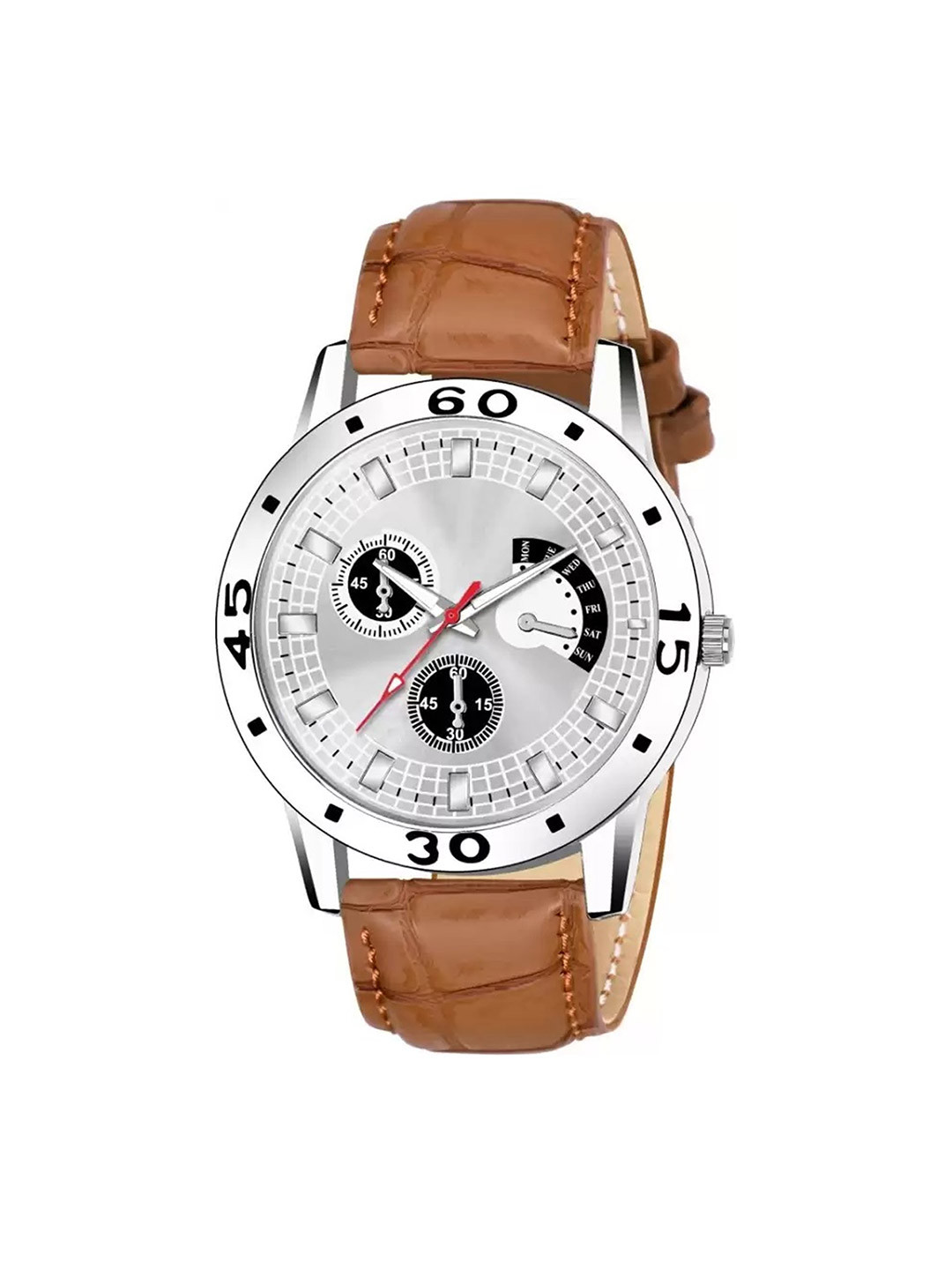 LAKSH Men Brown Dial & Leather Straps Analogue Watch