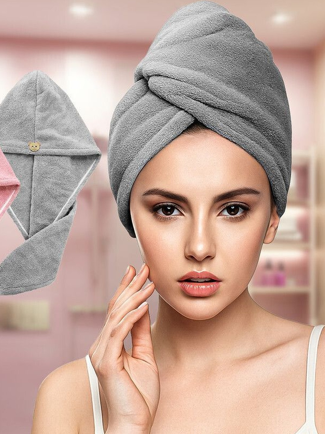 Fezora Set of 2 Women Microfiber Hair Towel