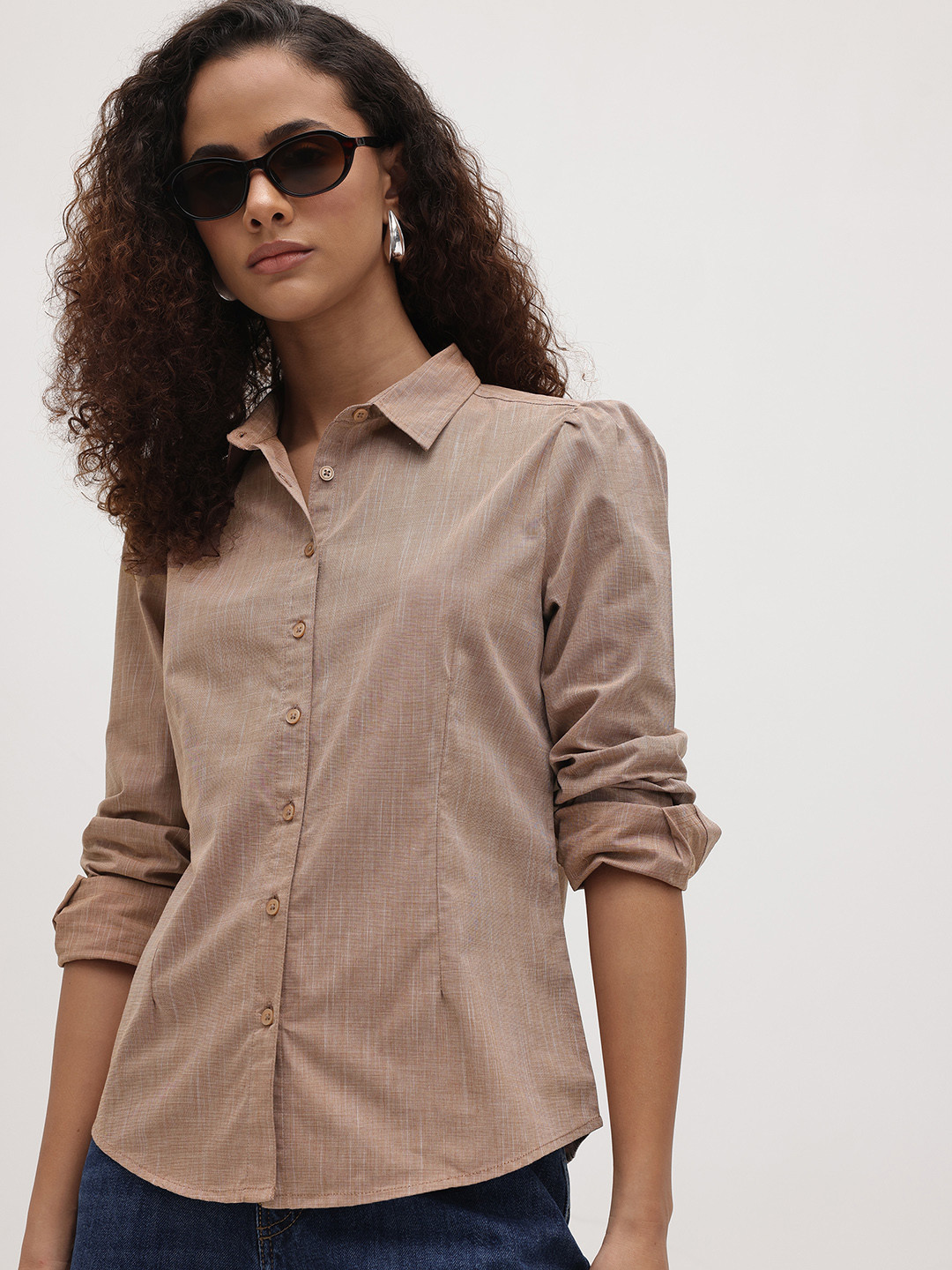 The Roadster Life Co. Spread Collar Pure Cotton Casual Shirt