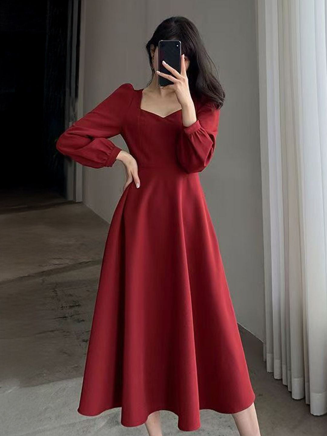 StyleCast Bishop Sleeve A-Line Dress