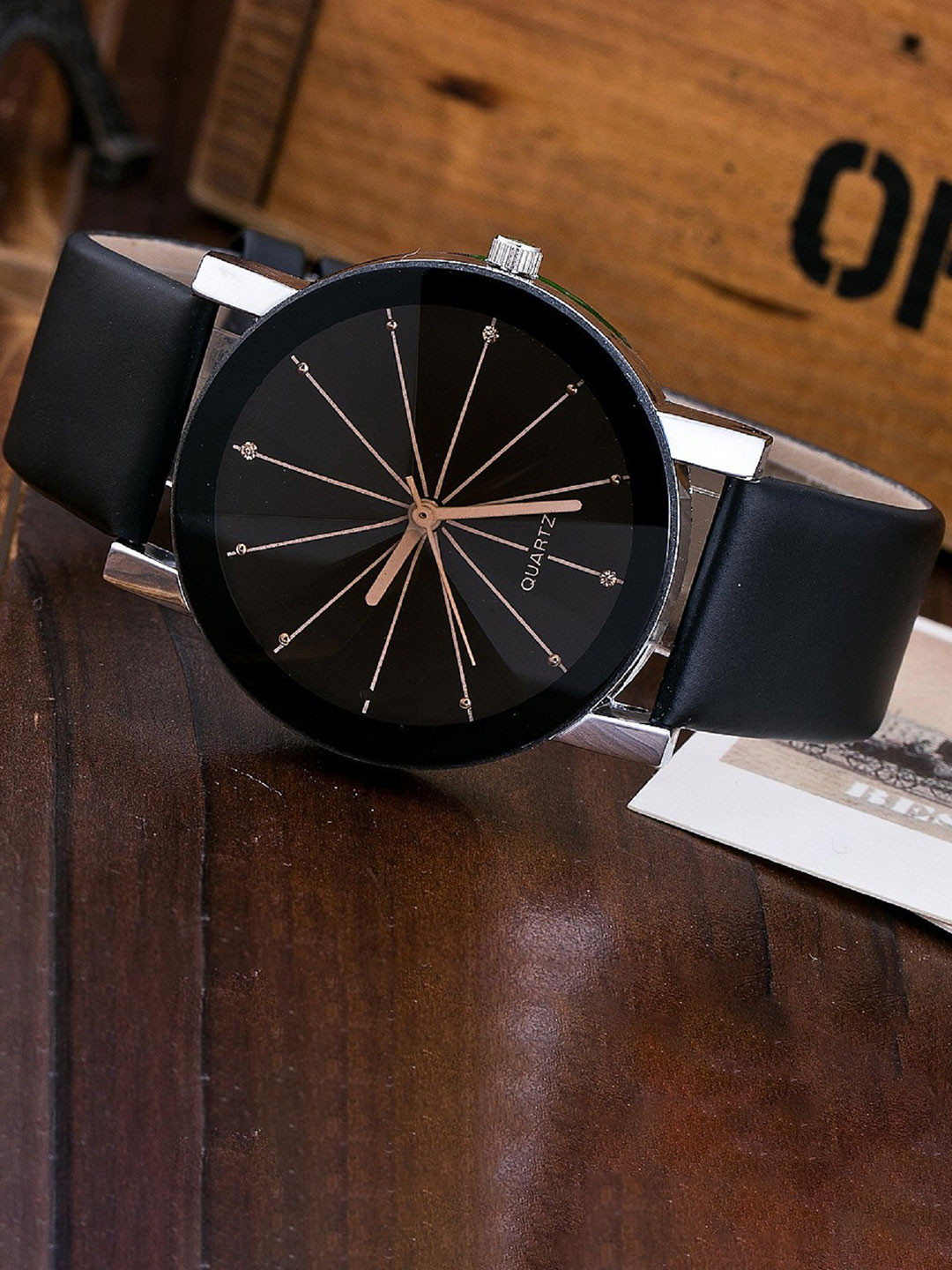 LAKSH Diamond Shape Leather Straps Analogue Watch
