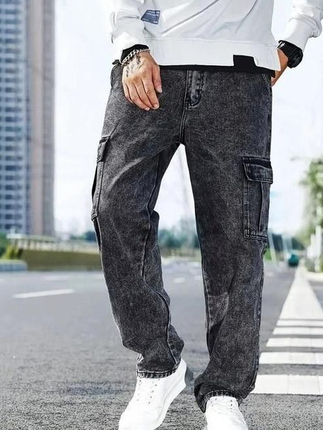 Niffar Fashion Men High-Rise Light Fade Stretchable Jeans