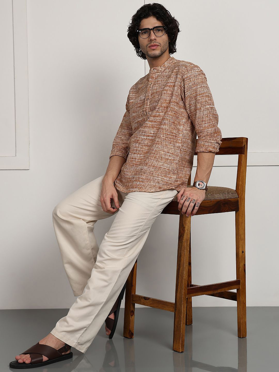 HERE&NOW Men Striped Kurta