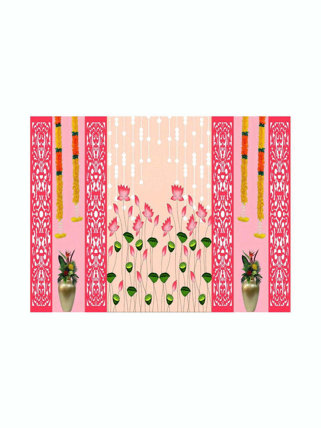 Aura Lo tus Flower Theme 5x8 Feet Backdrop