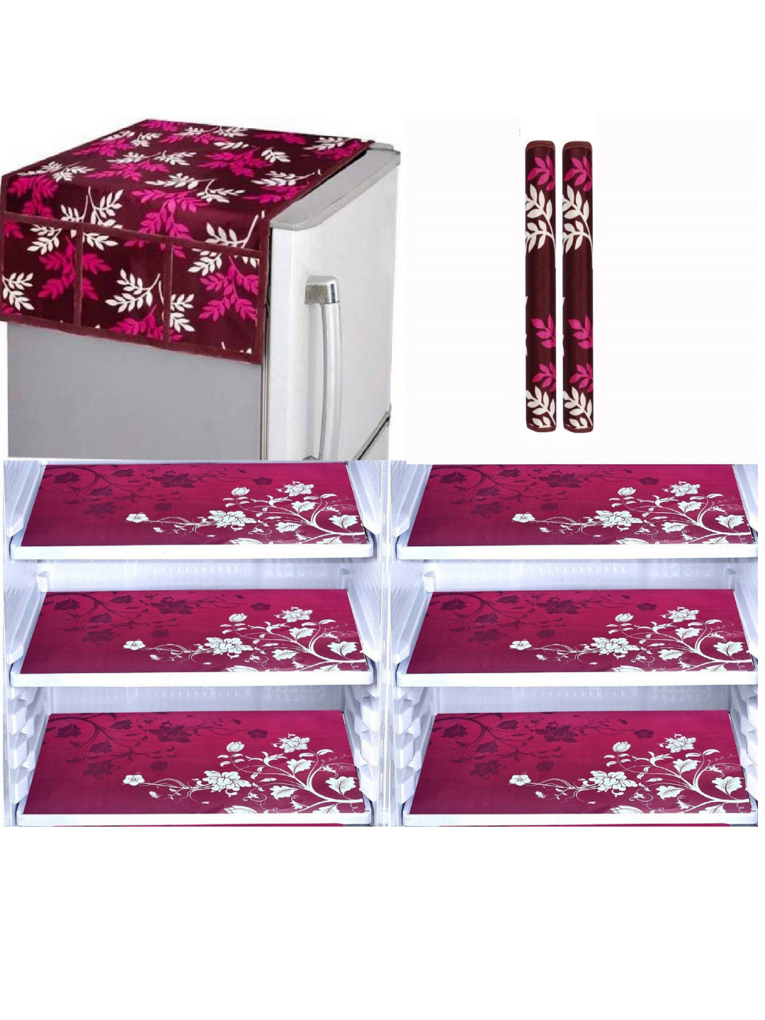 CROSMO Set Of 9 Pink Knitting Cotton Fridge Cover