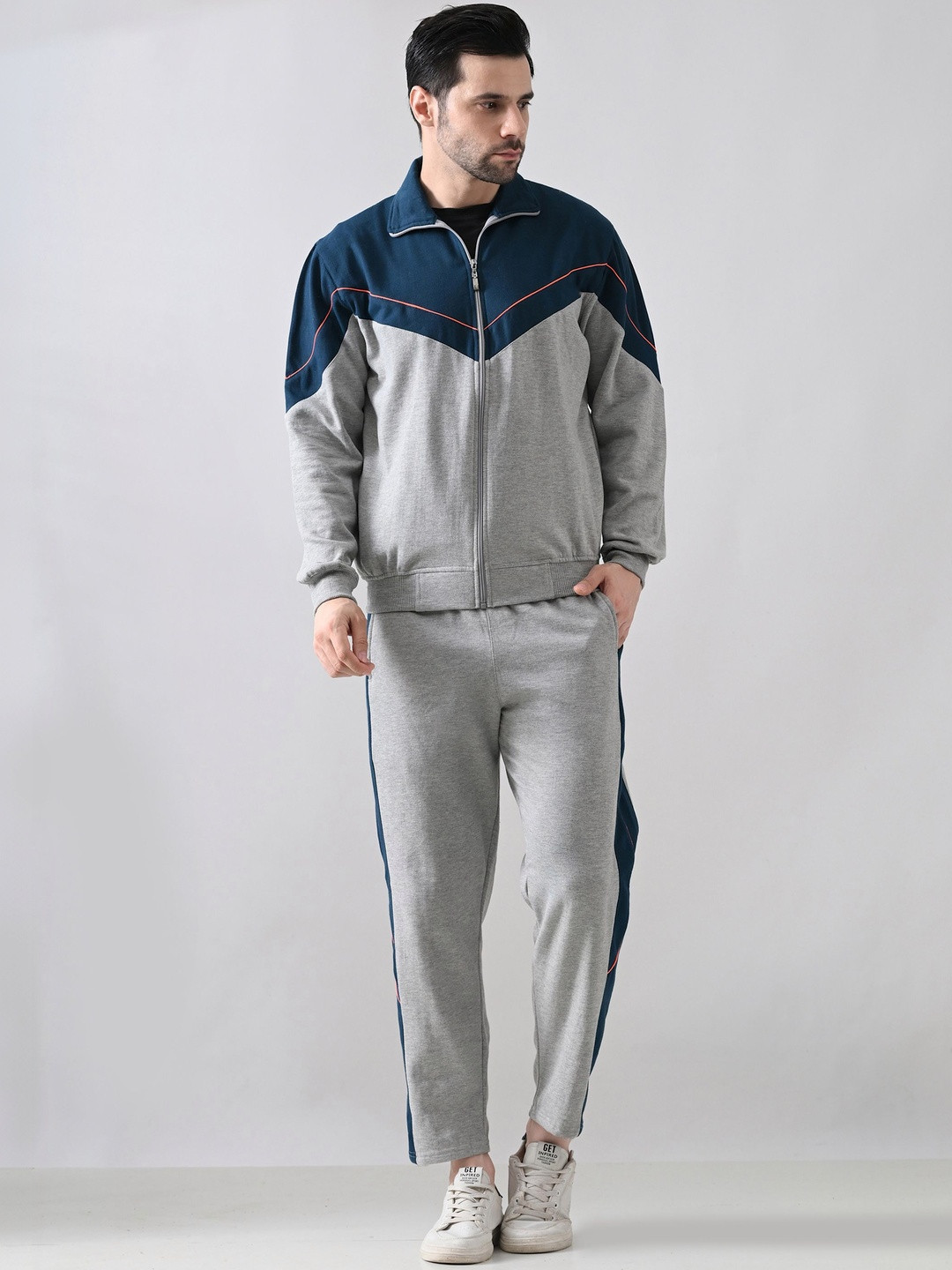 BAESD Colour-Blocked Polo Collar Tracksuits